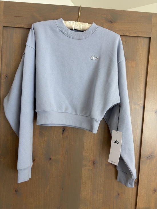 ALO Yoga Tops - ALO Yoga Cropped  Accolade Crewneck Sweatshirt, color Winter Frost